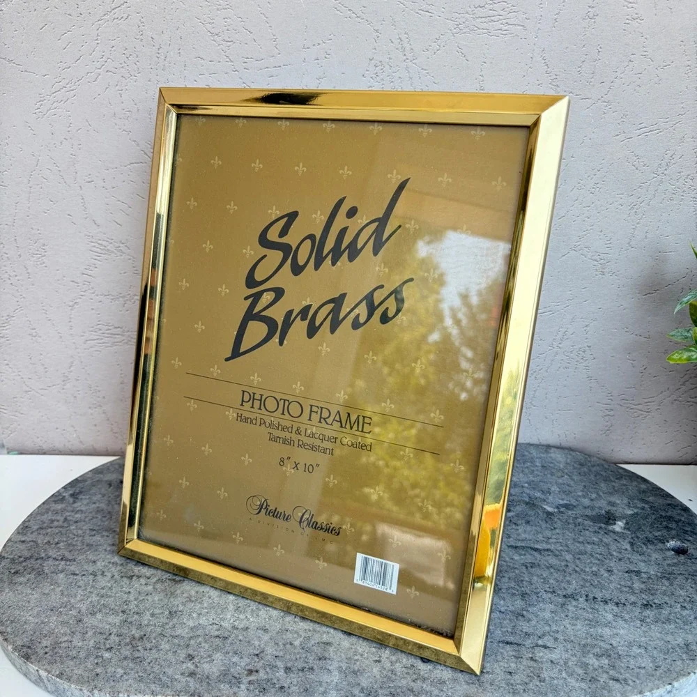 Picture Classics Solid Brass 8x10 Photo Frame Gold Tarnish Resistant Vintage